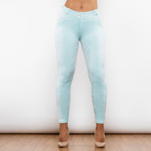 Load image into Gallery viewer, 307EGCMLL Shascullfites Emerald Green Chenille Middle Waist Lifting Leggings