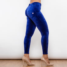 Load image into Gallery viewer, 305BCMLL Shascullfites Blue Chenille Middle Waist Lifting Leggings