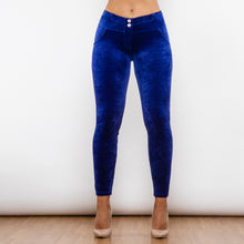 Load image into Gallery viewer, 305BCMLL Shascullfites Blue Chenille Middle Waist Lifting Leggings