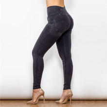 Load image into Gallery viewer, 22022HWDBlackJ Shascullfites High Waist Dark Thread Black Jeans