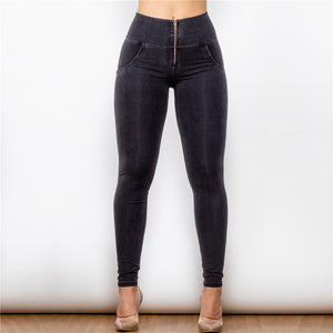 22022HWDBlackJ Shascullfites High Waist Dark Thread Black Jeans