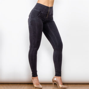 22022HWDBlackJ Shascullfites High Waist Dark Thread Black Jeans