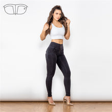 Load image into Gallery viewer, 22022HWDBlackJ Shascullfites High Waist Dark Thread Black Jeans