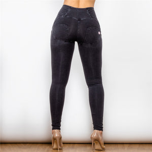 22022HWDBlackJ Shascullfites High Waist Dark Thread Black Jeans