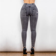 Load image into Gallery viewer, 24024HWDGJ Shascullfites High Waist Dark Thread Grey Jeans