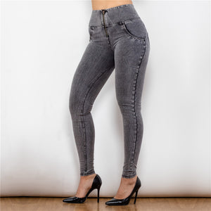 24024HWDGJ Shascullfites High Waist Dark Thread Grey Jeans