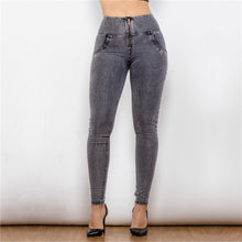 Load image into Gallery viewer, 24024HWDGJ Shascullfites High Waist Dark Thread Grey Jeans