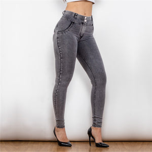 25025MWDGreyJ Shascullfites Middle Waist Dark Thread Grey Jeans