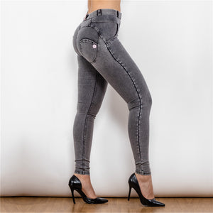 25025MWDGreyJ Shascullfites Middle Waist Dark Thread Grey Jeans