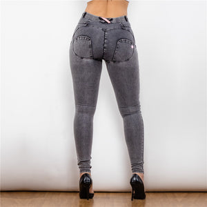 25025MWDGreyJ Shascullfites Middle Waist Dark Thread Grey Jeans