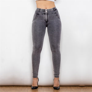 25025MWDGreyJ Shascullfites Middle Waist Dark Thread Grey Jeans