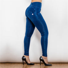 Load image into Gallery viewer, 26026HWDDBJ Shascullfites High Waist Dark Thread Dark Blue Jeans
