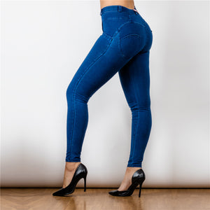 27027MWDDBJ Shascullfites Middle Waist Dark Thread Dark Blue Jeans