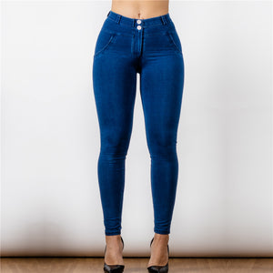 27027MWDDBJ Shascullfites Middle Waist Dark Thread Dark Blue Jeans