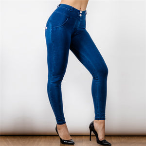 27027MWDDBJ Shascullfites Middle Waist Dark Thread Dark Blue Jeans