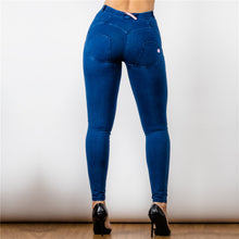Load image into Gallery viewer, 27027MWDDBJ Shascullfites Middle Waist Dark Thread Dark Blue Jeans