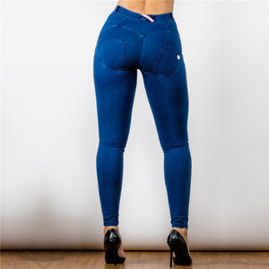 27027MWDDBJ Shascullfites Middle Waist Dark Thread Dark Blue Jeans