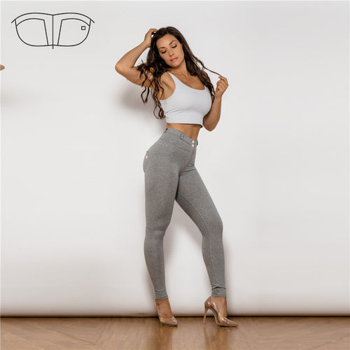 35035MWGK Shascullfites Middle Waist Grey Knitted Leggings