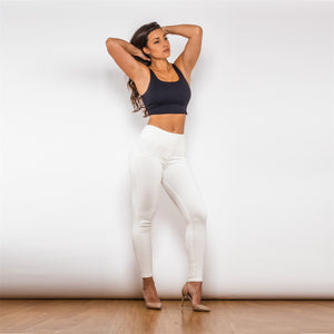 38038HWWK Shascullfites High Waist White Knitted Leggings