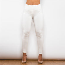 Load image into Gallery viewer, 38038HWWK Shascullfites High Waist White Knitted Leggings
