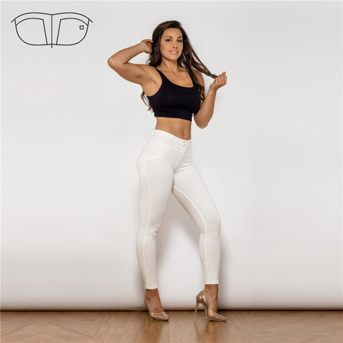 39039MWWK Shascullfites Middle Waist White Knitted Leggings