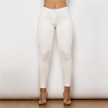 Load image into Gallery viewer, 39039MWWK Shascullfites Middle Waist White Knitted Leggings