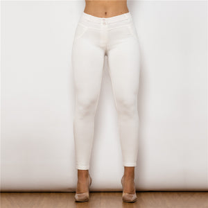 39039MWWK Shascullfites Middle Waist White Knitted Leggings