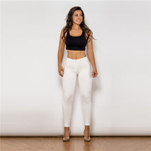 Load image into Gallery viewer, 39039MWWK Shascullfites Middle Waist White Knitted Leggings