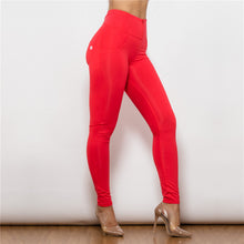 Load image into Gallery viewer, 44044HWRK Shascullfites High Waist Red Knitted Leggings