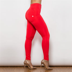 44044HWRK Shascullfites High Waist Red Knitted Leggings