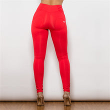 Load image into Gallery viewer, 44044HWRK Shascullfites High Waist Red Knitted Leggings