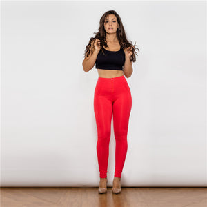 44044HWRK Shascullfites High Waist Red Knitted Leggings