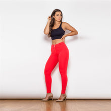 Load image into Gallery viewer, 45045MWRK Shascullfites Middle Waist Red Knitted Leggings