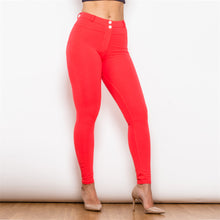 Load image into Gallery viewer, 45045MWRK Shascullfites Middle Waist Red Knitted Leggings