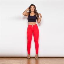 Load image into Gallery viewer, 45045MWRK Shascullfites Middle Waist Red Knitted Leggings