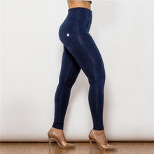Load image into Gallery viewer, 46046HWDblueK Shascullfites High Waist Dark Blue Knitted Leggings