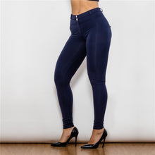 Load image into Gallery viewer, 47047MWDblueK Shascullfites Middle Waist Dark Blue Knitted Leggings