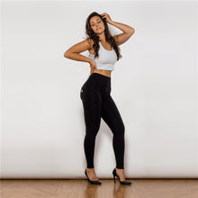 Load image into Gallery viewer, 48048HWBK Shascullfites High Waist Black Knitted Leggings