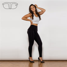 Load image into Gallery viewer, 48048HWBK Shascullfites High Waist Black Knitted Leggings