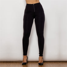 Load image into Gallery viewer, 48048HWBK Shascullfites High Waist Black Knitted Leggings
