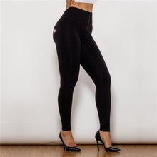 Load image into Gallery viewer, 48048HWBK Shascullfites High Waist Black Knitted Leggings