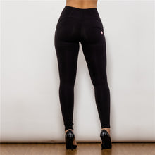 Load image into Gallery viewer, 48048HWBK Shascullfites High Waist Black Knitted Leggings
