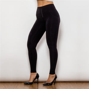 48048HWBK Shascullfites High Waist Black Knitted Leggings