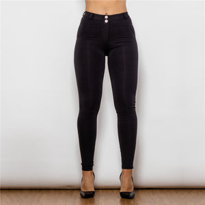 49049MWBK Shascullfites Middle Waist Black Knitted Leggings