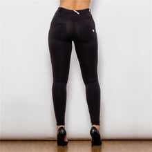 Load image into Gallery viewer, 49049MWBK Shascullfites Middle Waist Black Knitted Leggings