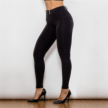 Load image into Gallery viewer, 49049MWBK Shascullfites Middle Waist Black Knitted Leggings
