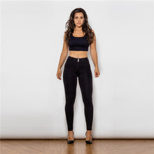Load image into Gallery viewer, 49049MWBK Shascullfites Middle Waist Black Knitted Leggings