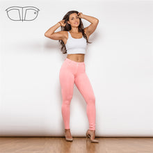 Load image into Gallery viewer, 75045MWPK Shascullfites Middle Waist Pink Knitted Leggings