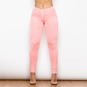 75045MWPK Shascullfites Middle Waist Pink Knitted Leggings