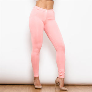 75045MWPK Shascullfites Middle Waist Pink Knitted Leggings